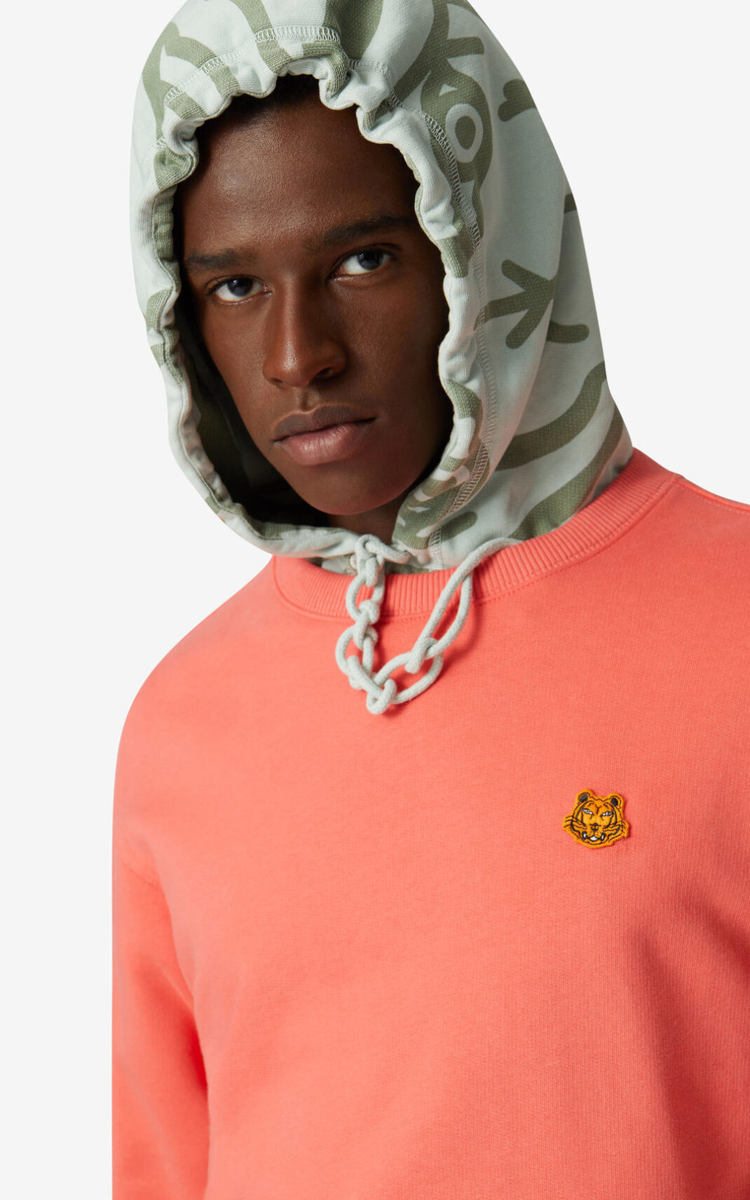 Kenzo Tiger Crest Sweatshirt Pink For Mens 7130QMFHY